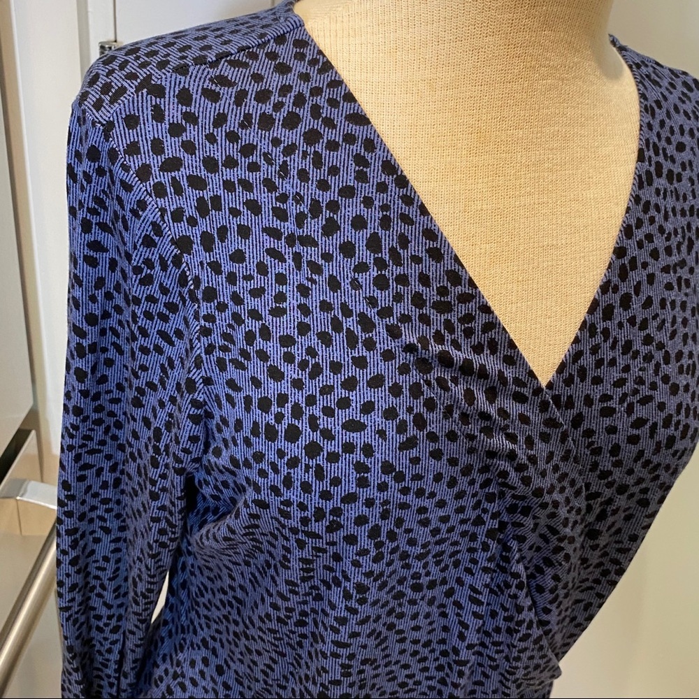 Lisa Rinna V-Neck Pleat Longsleeve Top - Picture 11 of 13